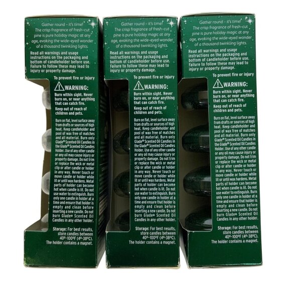 Glade Sparkling Spruce Winter Scented Oil Candle Refills Three 4-Packs Holiday - Picture 4 of 5